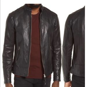 ALL SAINTS Cora Leather Jacket black MENS SIZE XXL